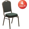 image:imageFlash Furniture HERCULES Series Crown Back Stacking Banquet Chair in Navy Blue Dot Patterned Fabric  Gold Vein FrameGreen Patterned FabricGold Vein Frame