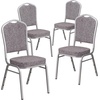 image:imageFlash Furniture HERCULES Series Crown Back Stacking Banquet Chair in Navy Blue Dot Patterned Fabric  Gold Vein FrameHerringbone FabricSilver Frame