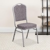 image:imageFlash Furniture HERCULES Series Crown Back Stacking Banquet Chair in Navy Blue Dot Patterned Fabric  Gold Vein FrameHerringbone FabricSilver Frame