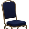 image:imageFlash Furniture HERCULES Series Crown Back Stacking Banquet Chair in Navy Blue Dot Patterned Fabric  Gold Vein FrameNavy Blue Patterned FabricGold Frame