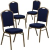 image:imageFlash Furniture HERCULES Series Crown Back Stacking Banquet Chair in Navy Blue Dot Patterned Fabric  Gold Vein FrameNavy Blue Patterned FabricGold Frame