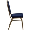 image:imageFlash Furniture HERCULES Series Crown Back Stacking Banquet Chair in Navy Blue Dot Patterned Fabric  Gold Vein FrameNavy Blue Patterned FabricGold Frame