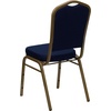 image:imageFlash Furniture HERCULES Series Crown Back Stacking Banquet Chair in Navy Blue Dot Patterned Fabric  Gold Vein FrameNavy Blue Patterned FabricGold Frame