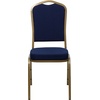 image:imageFlash Furniture HERCULES Series Crown Back Stacking Banquet Chair in Navy Blue Dot Patterned Fabric  Gold Vein FrameNavy Blue Patterned FabricGold Frame