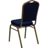 image:imageFlash Furniture HERCULES Series Crown Back Stacking Banquet Chair in Navy Blue Dot Patterned Fabric  Gold Vein FrameNavy Blue Patterned FabricGold Frame