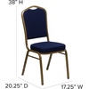 image:imageFlash Furniture HERCULES Series Crown Back Stacking Banquet Chair in Navy Blue Dot Patterned Fabric  Gold Vein FrameNavy Blue Patterned FabricGold Frame