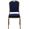 image:imageFlash Furniture HERCULES Series Crown Back Stacking Banquet Chair in Navy Blue Dot Patterned Fabric  Gold Vein FrameNavy Blue Patterned FabricGold Frame