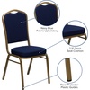 image:imageFlash Furniture HERCULES Series Crown Back Stacking Banquet Chair in Navy Blue Dot Patterned Fabric  Gold Vein FrameNavy Blue Patterned FabricGold Frame