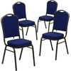 image:imageFlash Furniture HERCULES Series Crown Back Stacking Banquet Chair in Navy Blue Dot Patterned Fabric  Gold Vein FrameNavy Blue Patterned FabricGold Vein Frame