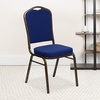 image:imageFlash Furniture HERCULES Series Crown Back Stacking Banquet Chair in Navy Blue Dot Patterned Fabric  Gold Vein FrameNavy Blue Patterned FabricGold Vein Frame