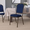 image:imageFlash Furniture HERCULES Series Crown Back Stacking Banquet Chair in Navy Blue Dot Patterned Fabric  Gold Vein FrameNavy Blue Patterned FabricGold Vein Frame