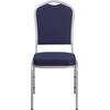 image:imageFlash Furniture HERCULES Series Crown Back Stacking Banquet Chair in Navy Blue Dot Patterned Fabric  Gold Vein FrameNavy FabricSilver Frame