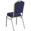 image:imageFlash Furniture HERCULES Series Crown Back Stacking Banquet Chair in Navy Blue Dot Patterned Fabric  Gold Vein FrameNavy FabricSilver Frame