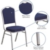 image:imageFlash Furniture HERCULES Series Crown Back Stacking Banquet Chair in Navy Blue Dot Patterned Fabric  Gold Vein FrameNavy FabricSilver Frame