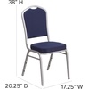 image:imageFlash Furniture HERCULES Series Crown Back Stacking Banquet Chair in Navy Blue Dot Patterned Fabric  Gold Vein FrameNavy FabricSilver Frame