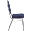 image:imageFlash Furniture HERCULES Series Crown Back Stacking Banquet Chair in Navy Blue Dot Patterned Fabric  Gold Vein FrameNavy FabricSilver Frame