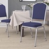 image:imageFlash Furniture HERCULES Series Crown Back Stacking Banquet Chair in Navy Blue Dot Patterned Fabric  Gold Vein FrameNavy FabricSilver Frame