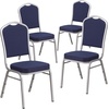 image:imageFlash Furniture HERCULES Series Crown Back Stacking Banquet Chair in Navy Blue Dot Patterned Fabric  Gold Vein FrameNavy FabricSilver Frame