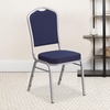 image:imageFlash Furniture HERCULES Series Crown Back Stacking Banquet Chair in Navy Blue Dot Patterned Fabric  Gold Vein FrameNavy FabricSilver Frame
