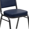 image:imageFlash Furniture HERCULES Series Crown Back Stacking Banquet Chair in Navy Blue Dot Patterned Fabric  Gold Vein FrameNavy VinylSilver Vein Frame