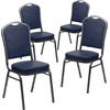 image:imageFlash Furniture HERCULES Series Crown Back Stacking Banquet Chair in Navy Blue Dot Patterned Fabric  Gold Vein FrameNavy VinylSilver Vein Frame