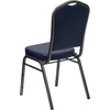 image:imageFlash Furniture HERCULES Series Crown Back Stacking Banquet Chair in Navy Blue Dot Patterned Fabric  Gold Vein FrameNavy VinylSilver Vein Frame