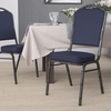 image:imageFlash Furniture HERCULES Series Crown Back Stacking Banquet Chair in Navy Blue Dot Patterned Fabric  Gold Vein FrameNavy VinylSilver Vein Frame