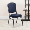 image:imageFlash Furniture HERCULES Series Crown Back Stacking Banquet Chair in Navy Blue Dot Patterned Fabric  Gold Vein FrameNavy VinylSilver Vein Frame