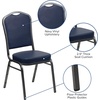image:imageFlash Furniture HERCULES Series Crown Back Stacking Banquet Chair in Navy Blue Dot Patterned Fabric  Gold Vein FrameNavy VinylSilver Vein Frame