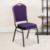 image:imageFlash Furniture HERCULES Series Crown Back Stacking Banquet Chair in Navy Blue Dot Patterned Fabric  Gold Vein FramePurple FabricGold Vein Frame
