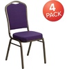 image:imageFlash Furniture HERCULES Series Crown Back Stacking Banquet Chair in Navy Blue Dot Patterned Fabric  Gold Vein FramePurple FabricGold Vein Frame