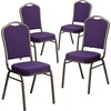image:imageFlash Furniture HERCULES Series Crown Back Stacking Banquet Chair in Navy Blue Dot Patterned Fabric  Gold Vein FramePurple FabricGold Vein Frame