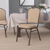 image:imageFlash Furniture HERCULES Series Crown Back Stacking Banquet Chair in Navy Blue Dot Patterned Fabric  Gold Vein FrameTan VinylCopper Vein Frame
