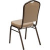 image:imageFlash Furniture HERCULES Series Crown Back Stacking Banquet Chair in Navy Blue Dot Patterned Fabric  Gold Vein FrameTan VinylCopper Vein Frame