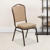 image:imageFlash Furniture HERCULES Series Crown Back Stacking Banquet Chair in Navy Blue Dot Patterned Fabric  Gold Vein FrameTan VinylCopper Vein Frame