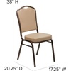 image:imageFlash Furniture HERCULES Series Crown Back Stacking Banquet Chair in Navy Blue Dot Patterned Fabric  Gold Vein FrameTan VinylCopper Vein Frame