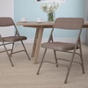 image:imageFlash Furniture HERCULES Series Curved Triple Braced amp Double Hinged Beige Vinyl Metal Folding ChairBeige FabricBeige Frame