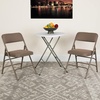 image:imageFlash Furniture HERCULES Series Curved Triple Braced amp Double Hinged Beige Vinyl Metal Folding ChairBeige FabricBeige Frame