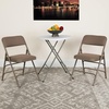 image:imageFlash Furniture HERCULES Series Curved Triple Braced amp Double Hinged Beige Vinyl Metal Folding ChairBeige FabricBeige Frame