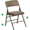 image:imageFlash Furniture HERCULES Series Curved Triple Braced amp Double Hinged Beige Vinyl Metal Folding ChairBeige VinylBeige Frame