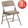 image:imageFlash Furniture HERCULES Series Curved Triple Braced amp Double Hinged Beige Vinyl Metal Folding ChairBeige VinylBeige Frame