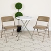 image:imageFlash Furniture HERCULES Series Curved Triple Braced amp Double Hinged Beige Vinyl Metal Folding ChairBeige VinylBeige Frame