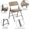 image:imageFlash Furniture HERCULES Series Curved Triple Braced amp Double Hinged Beige Vinyl Metal Folding ChairBeige VinylBeige Frame
