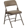 image:imageFlash Furniture HERCULES Series Curved Triple Braced amp Double Hinged Beige Vinyl Metal Folding ChairBeige VinylBeige Frame