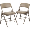 image:imageFlash Furniture HERCULES Series Curved Triple Braced amp Double Hinged Beige Vinyl Metal Folding ChairBeige VinylBeige Frame