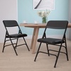 image:imageFlash Furniture HERCULES Series Curved Triple Braced amp Double Hinged Beige Vinyl Metal Folding ChairBlack VinylBlack Frame