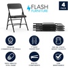 image:imageFlash Furniture HERCULES Series Curved Triple Braced amp Double Hinged Beige Vinyl Metal Folding ChairBlack VinylBlack Frame
