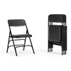 image:imageFlash Furniture HERCULES Series Curved Triple Braced amp Double Hinged Beige Vinyl Metal Folding ChairBlack VinylBlack Frame