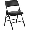 image:imageFlash Furniture HERCULES Series Curved Triple Braced amp Double Hinged Beige Vinyl Metal Folding ChairBlack VinylBlack Frame