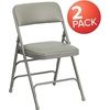 image:imageFlash Furniture HERCULES Series Curved Triple Braced amp Double Hinged Beige Vinyl Metal Folding ChairGray VinylGray Frame